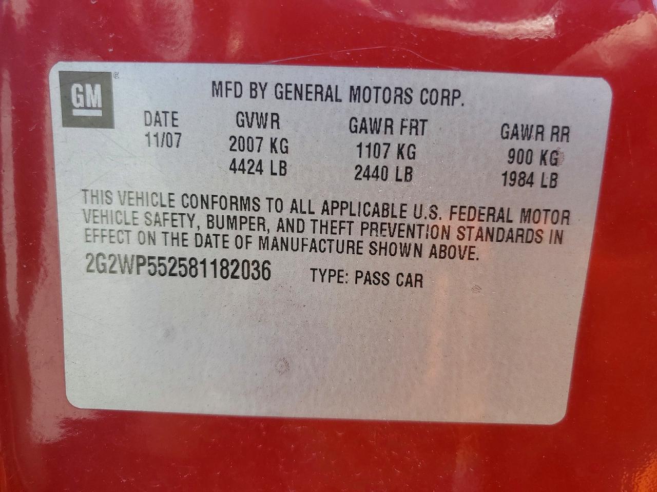 2008 PONTIAC GRANDPRIX