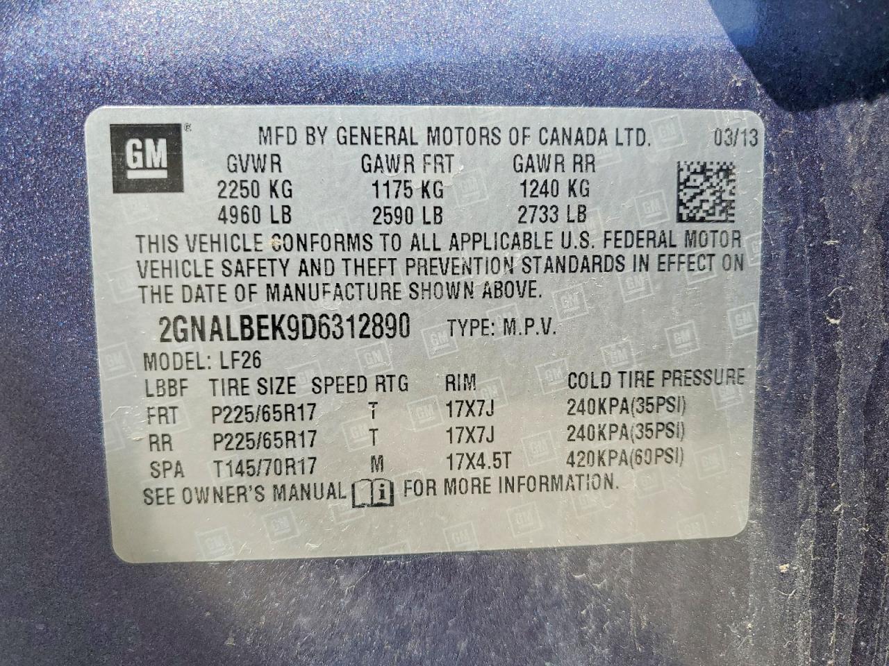 2013 CHEVROLET EQUINOX