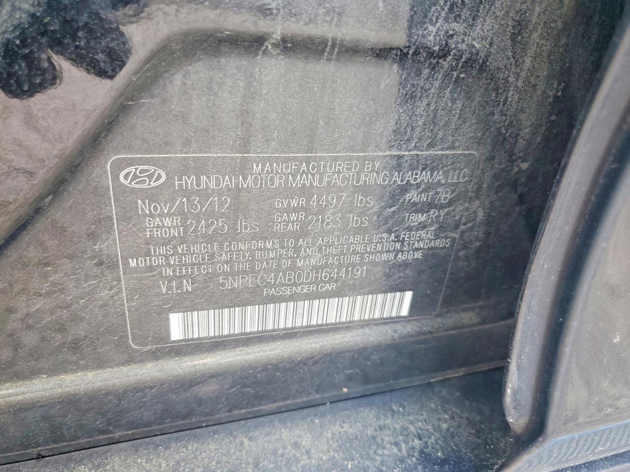 2013 HYUNDAI SONATA