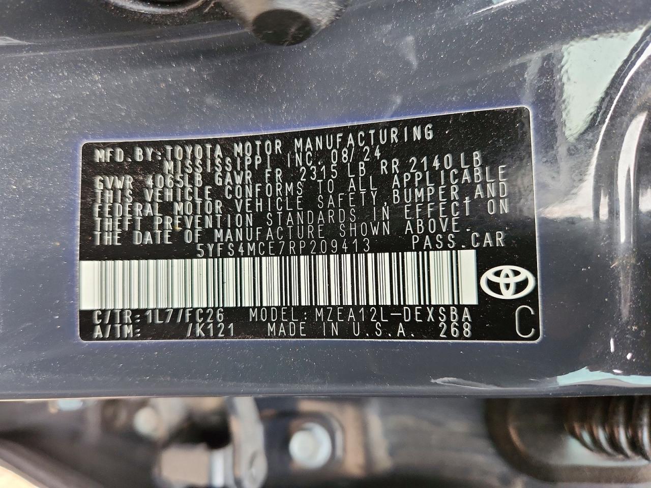 2024 TOYOTA COROLLA