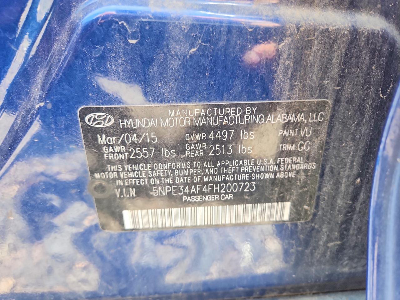 2015 HYUNDAI SONATA