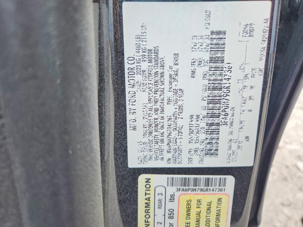 2016 FORD FUSION