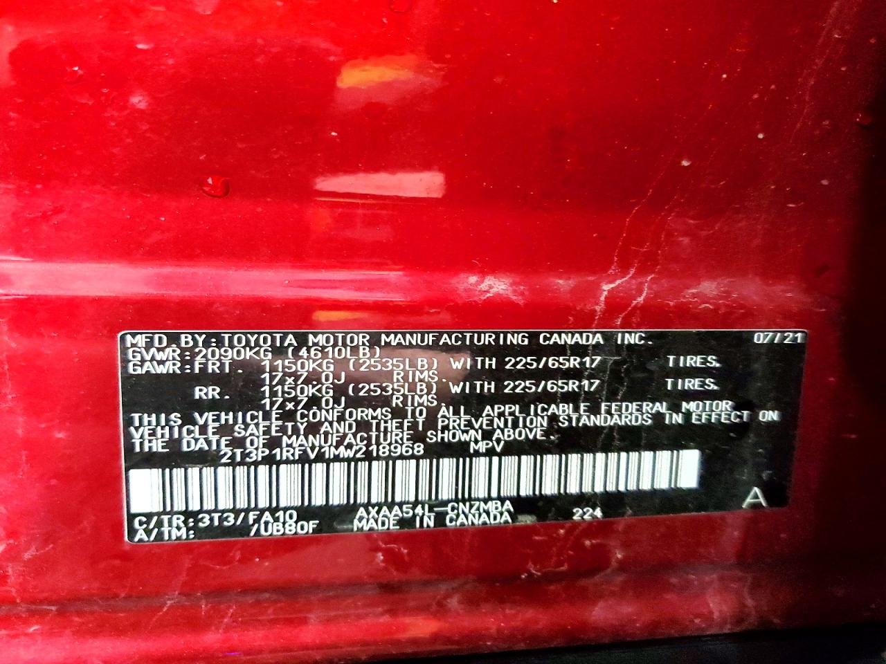 2021 TOYOTA RAV4