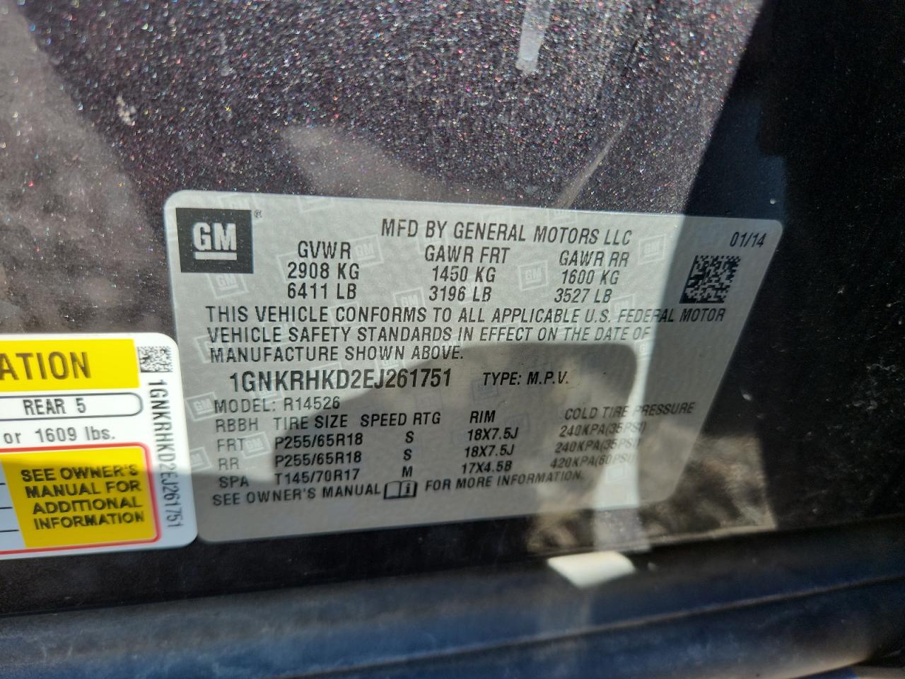 2014 CHEVROLET TRAVERSE