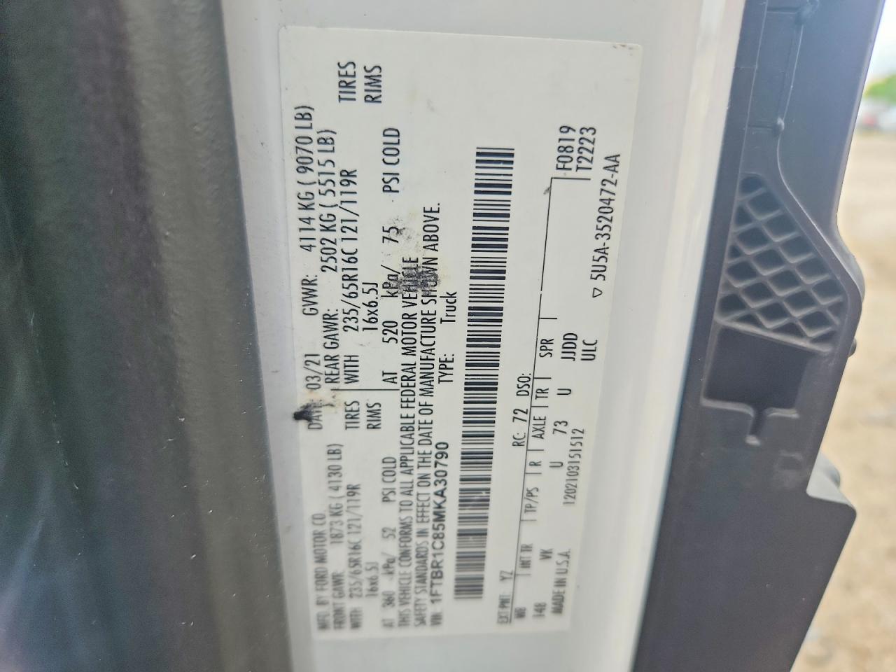 2021 FORD TRANSIT
