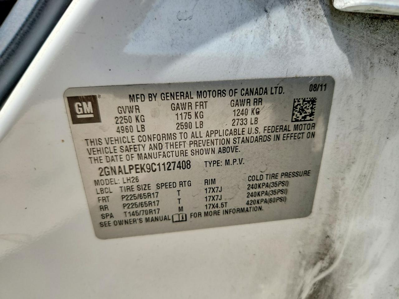 2012 CHEVROLET EQUINOX