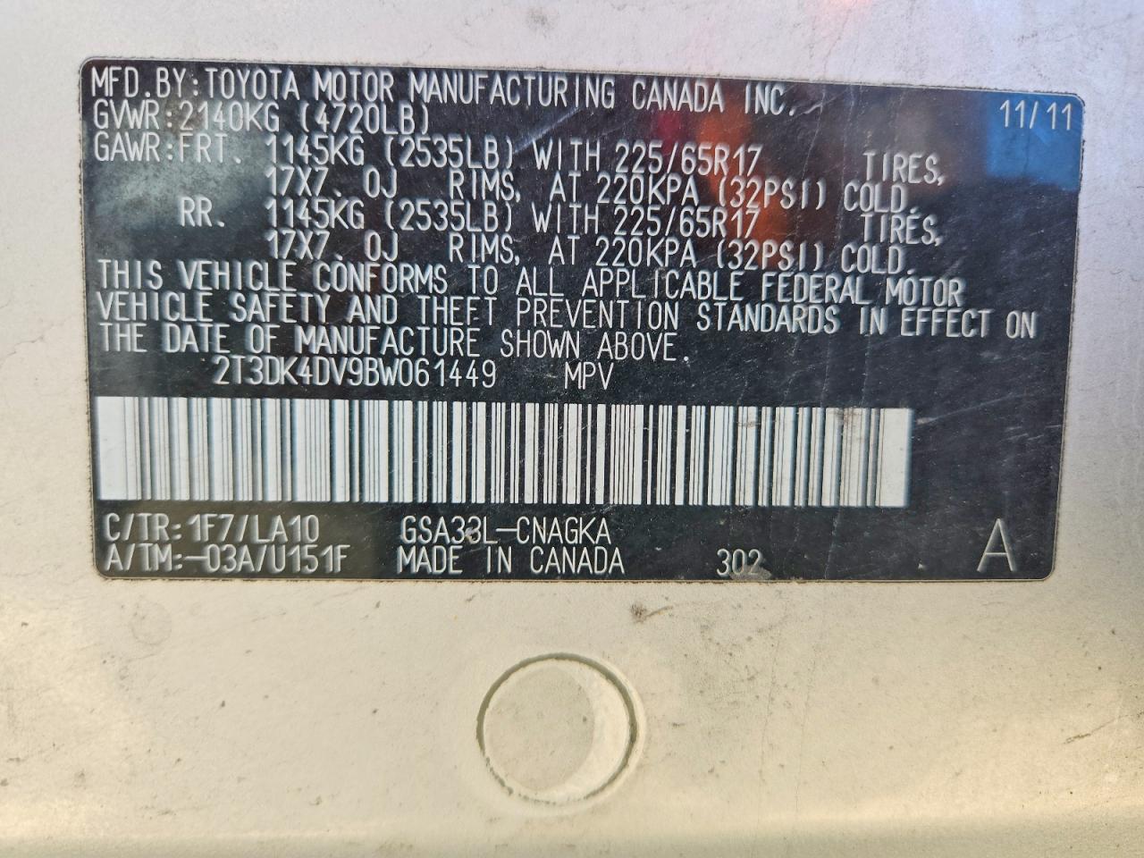 2011 TOYOTA RAV4