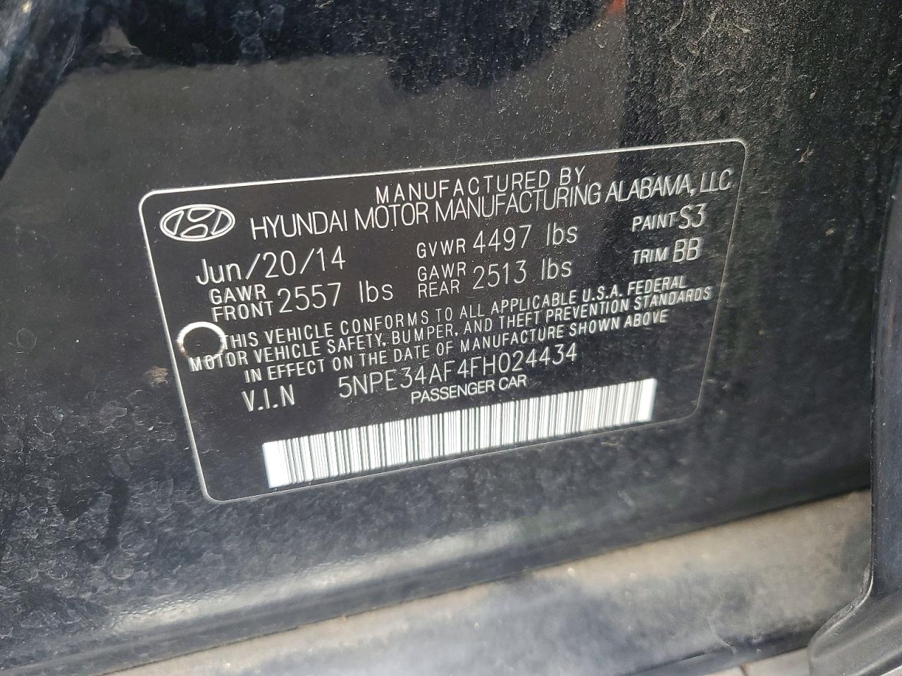 2015 HYUNDAI SONATA
