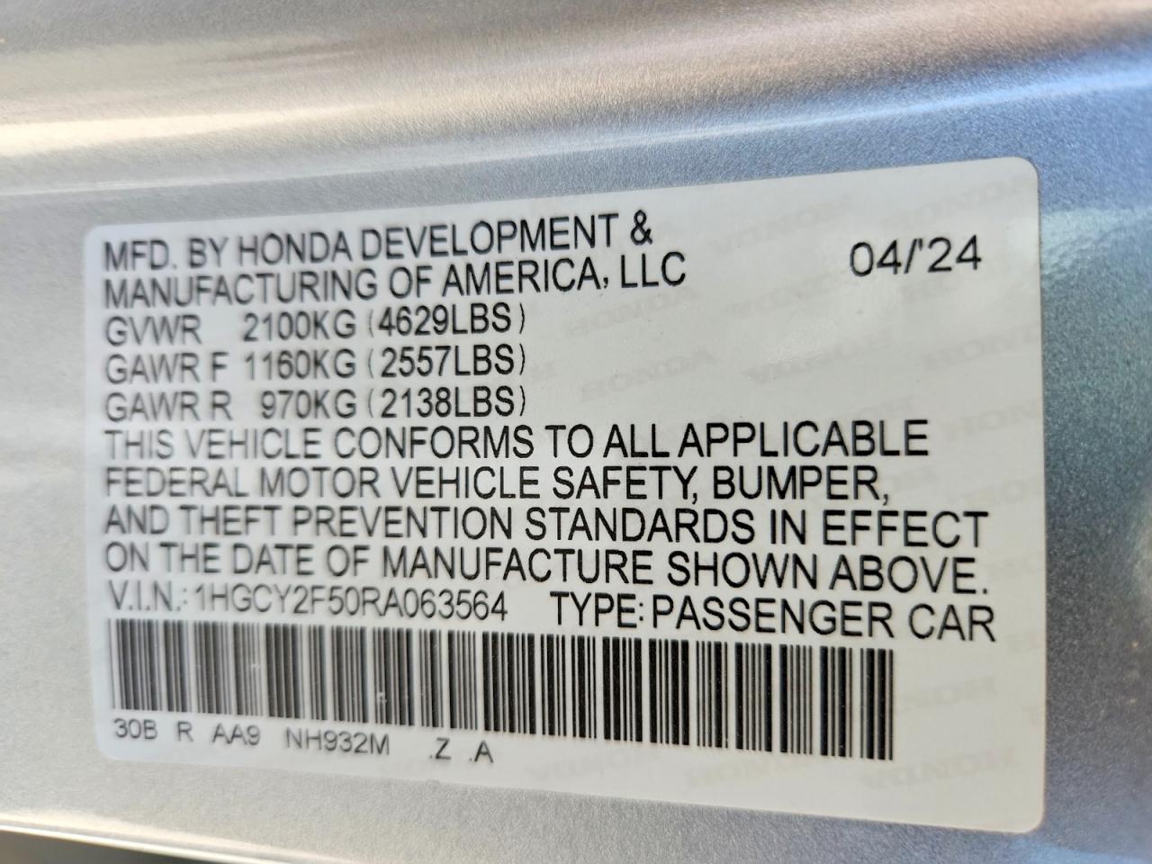 2024 HONDA ACCORD