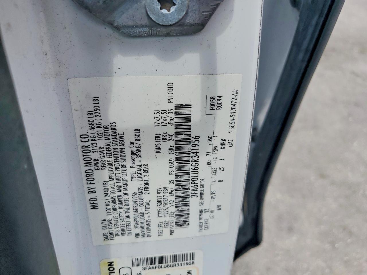 2016 FORD FUSION
