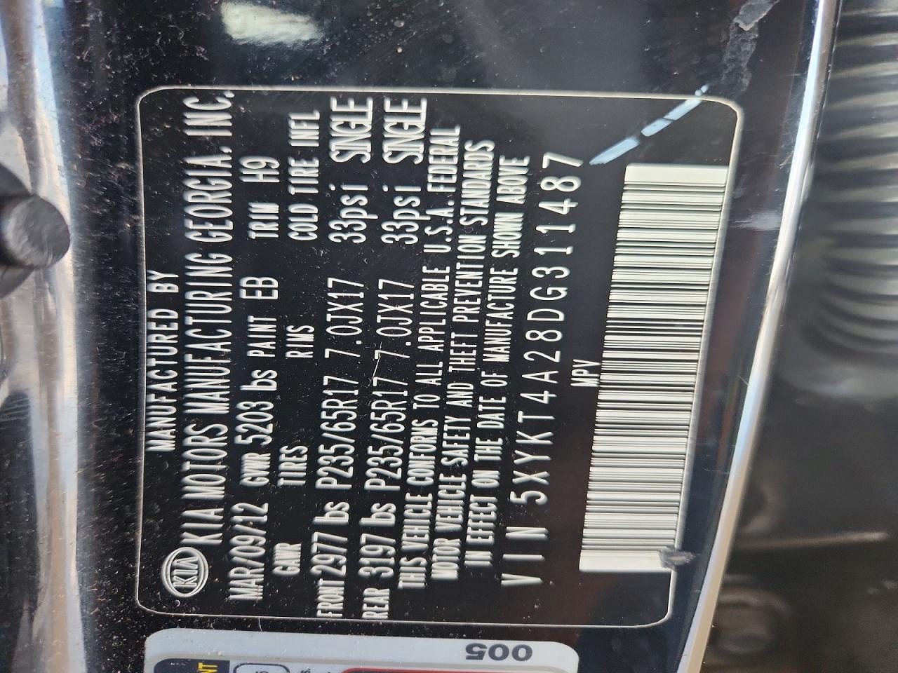 2013 KIA SORENTO