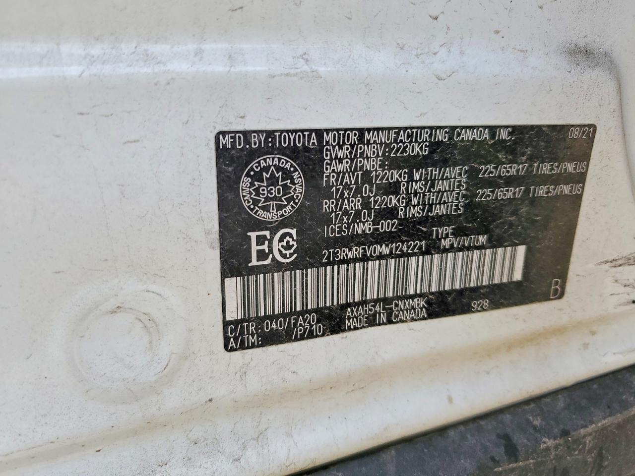 2021 TOYOTA RAV4