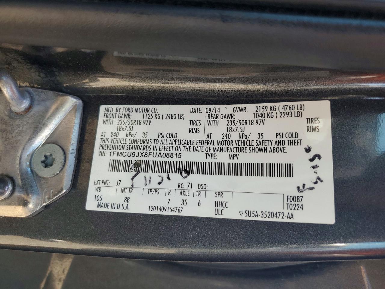2015 FORD ESCAPE