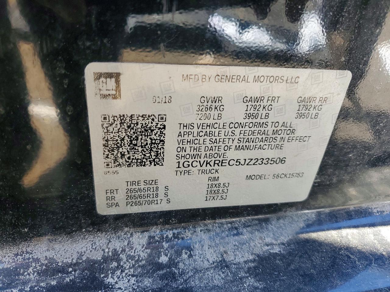 2018 CHEVROLET SILVERADO
