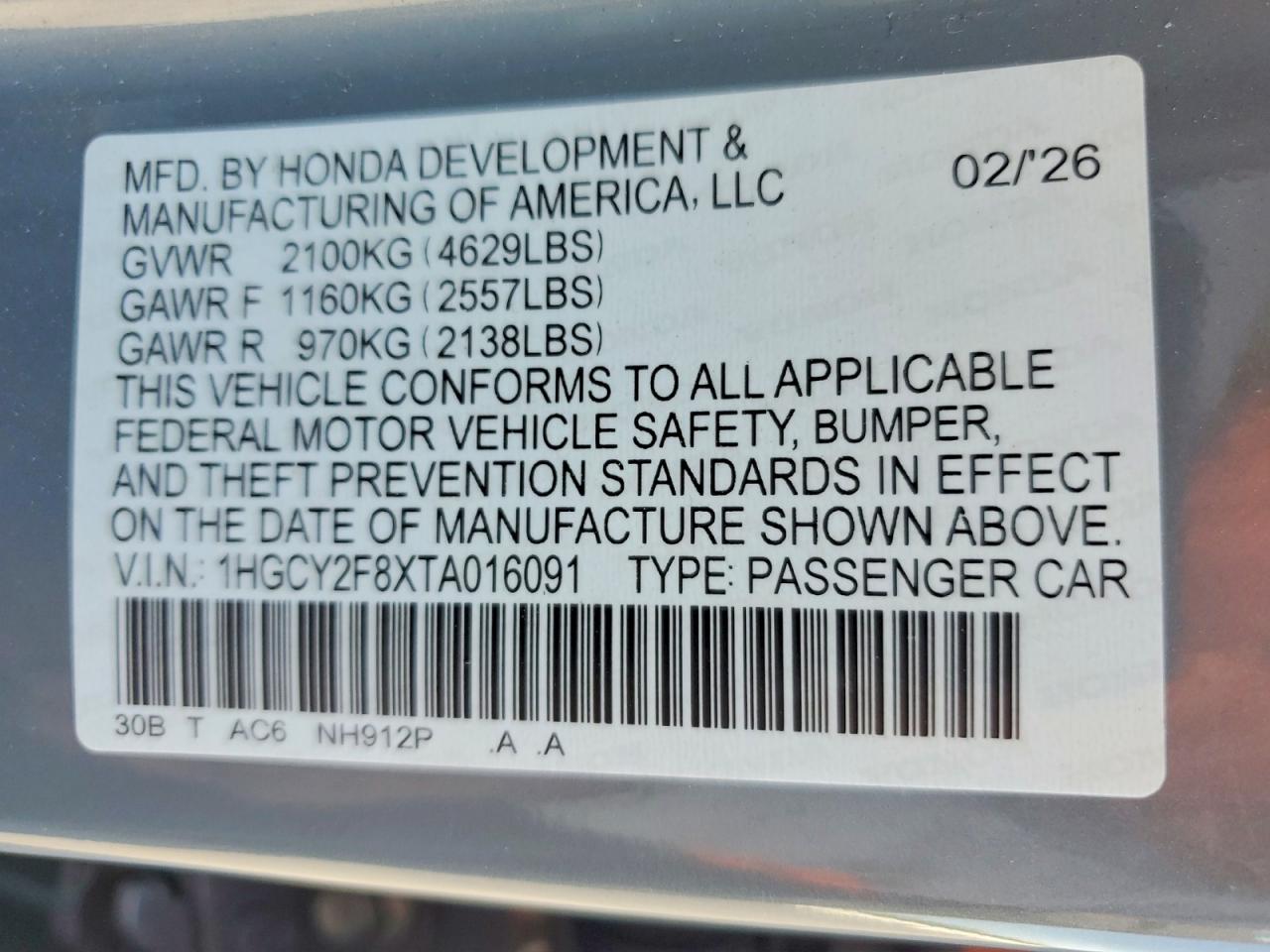 2026 HONDA ACCORD