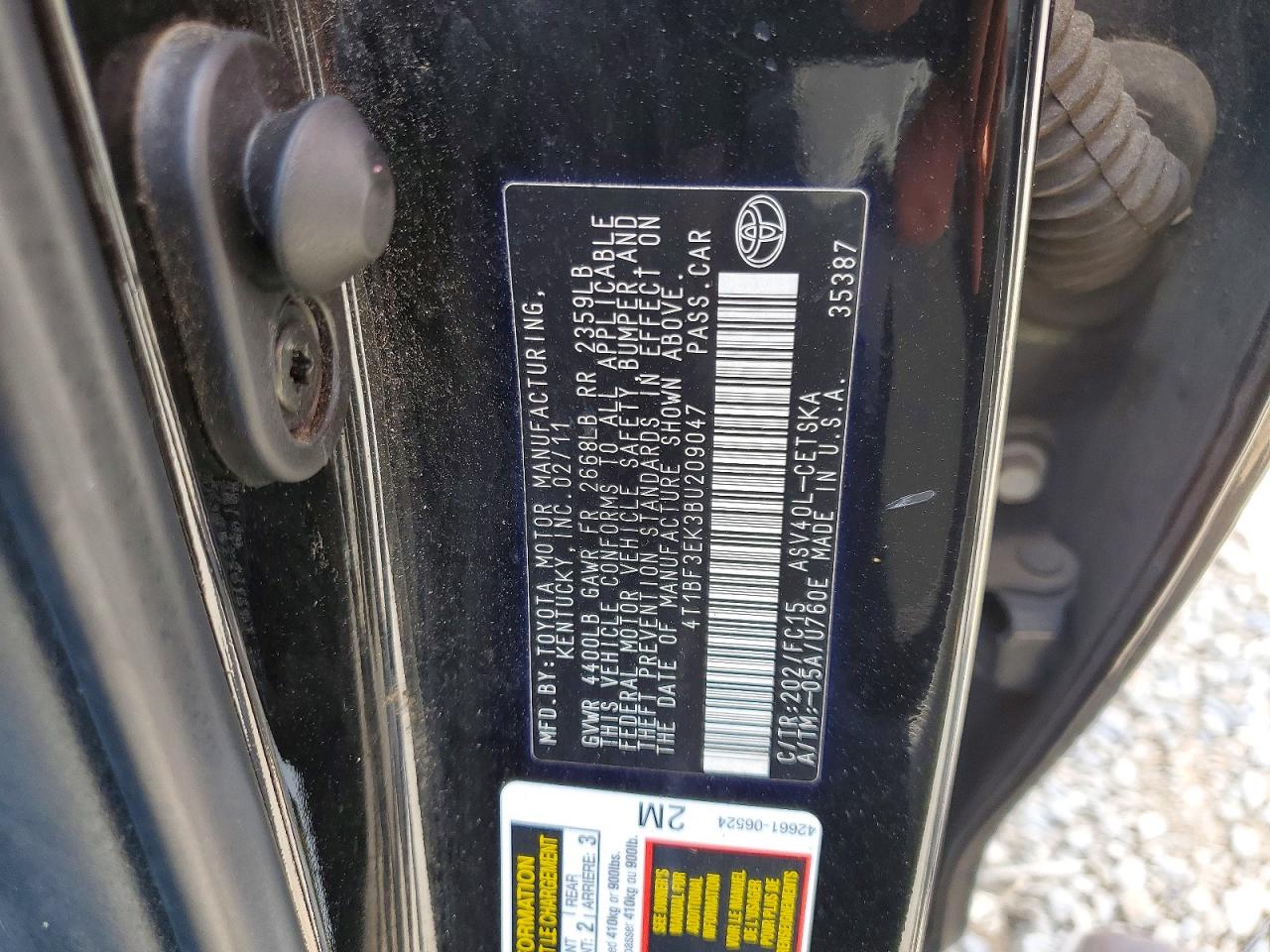 2011 TOYOTA CAMRY