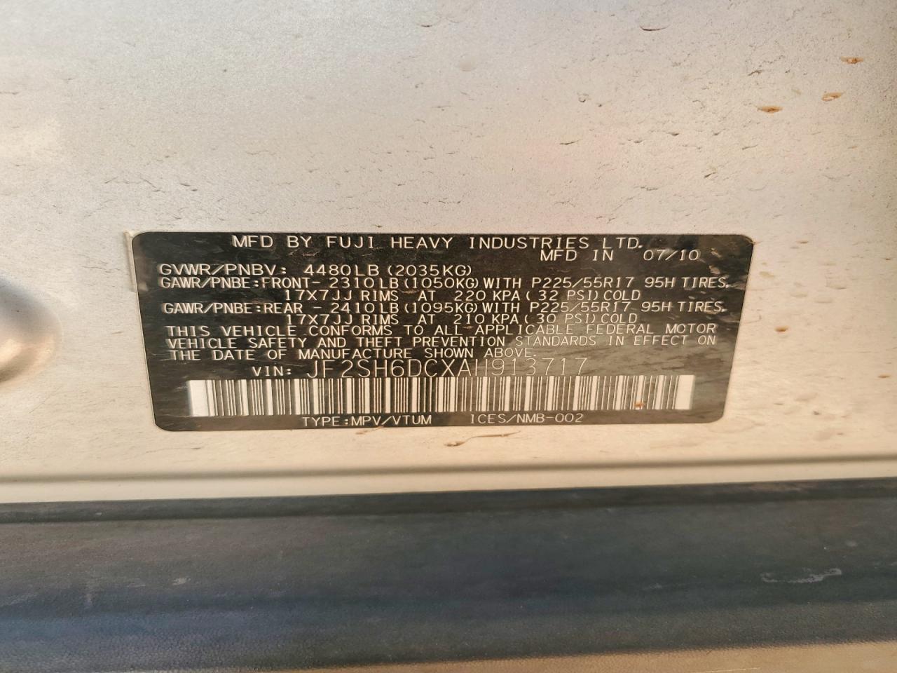 2010 SUBARU FORESTER