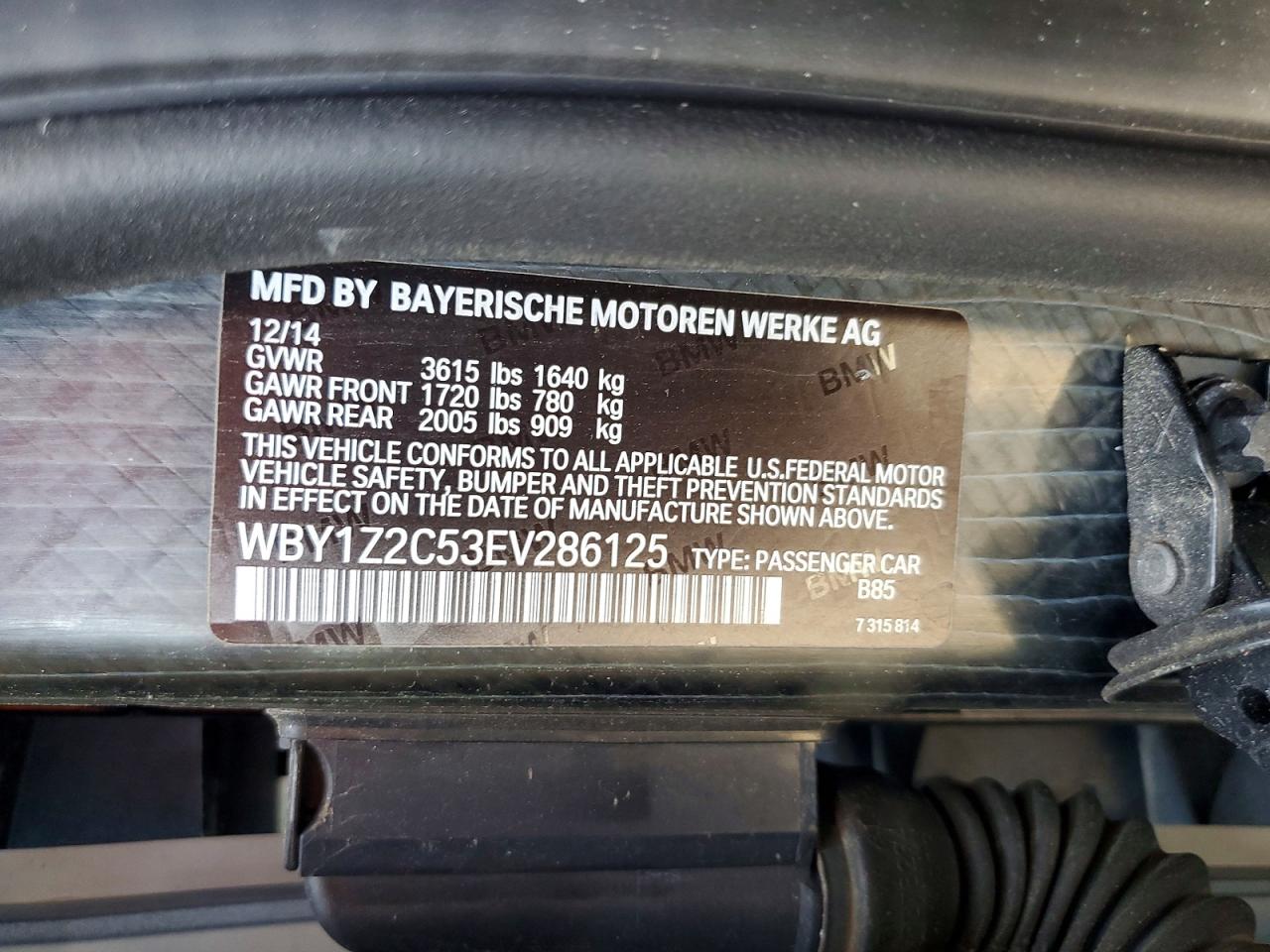 2014 BMW I SERIES