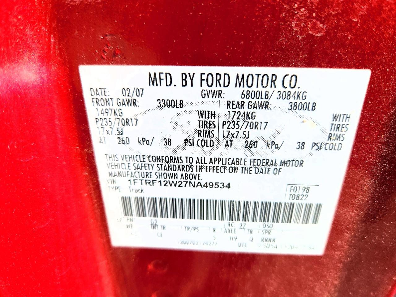 2007 FORD F150
