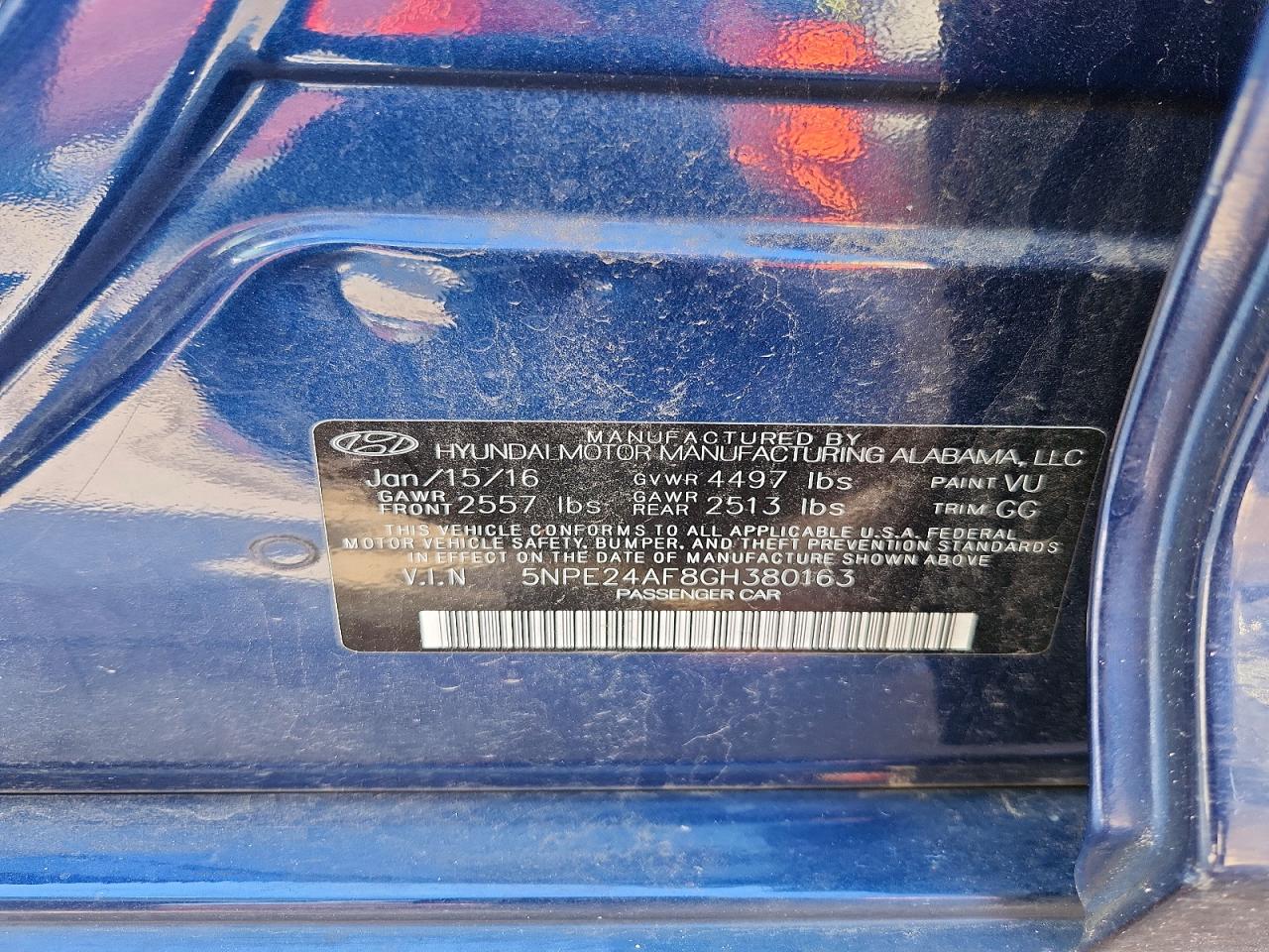 2016 HYUNDAI SONATA