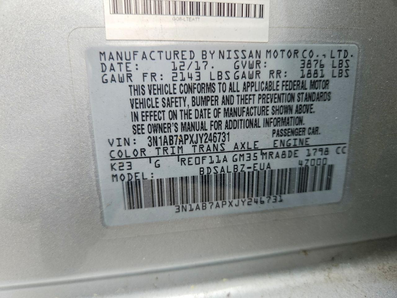 2018 NISSAN SENTRA