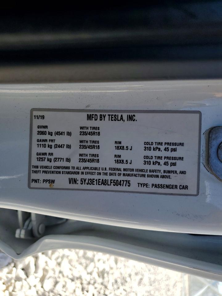 2020 TESLA MODEL 3