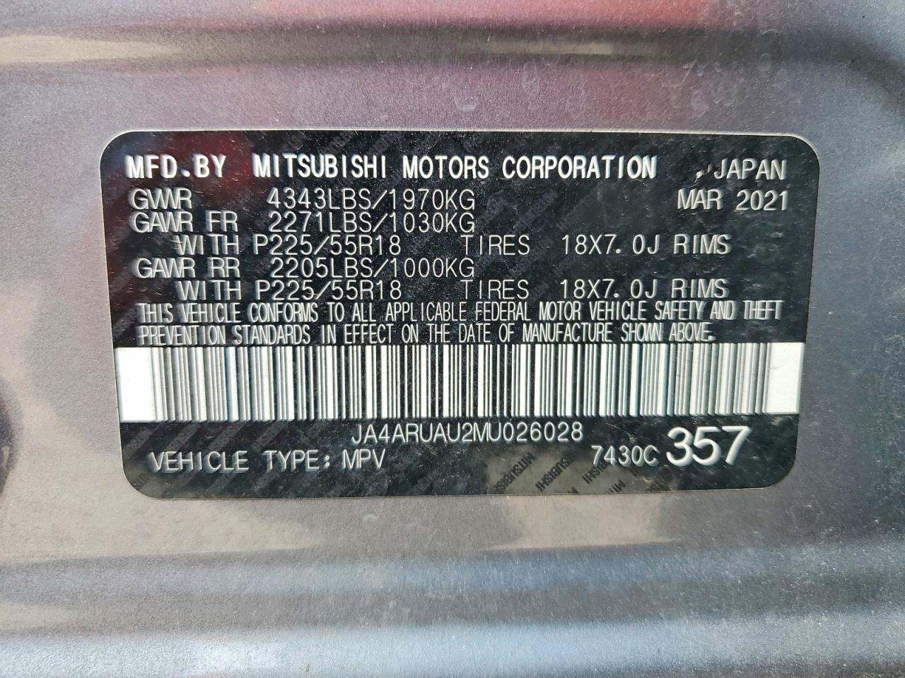 2021 MITSUBISHI OUTLANDER