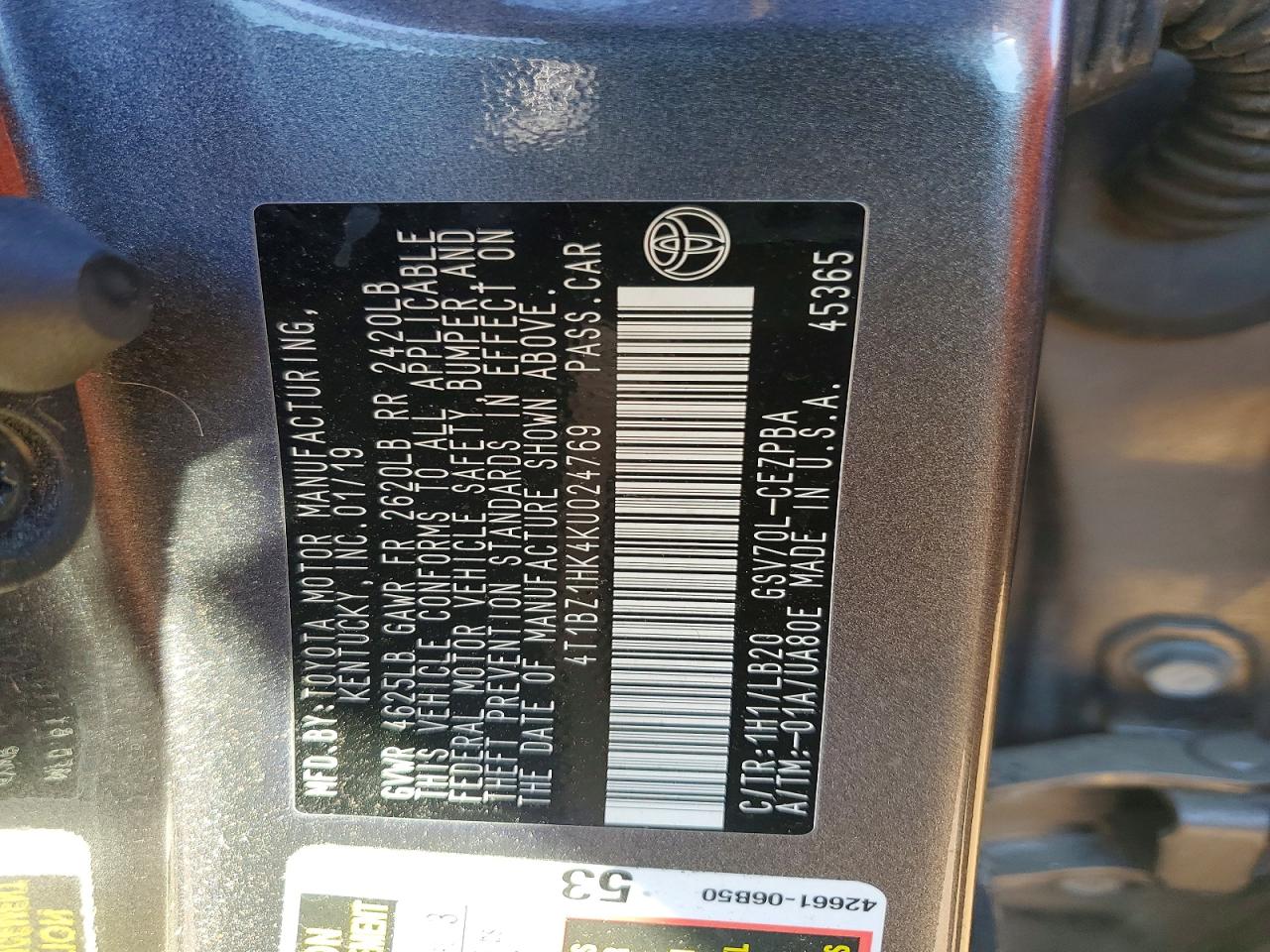 2019 TOYOTA CAMRY
