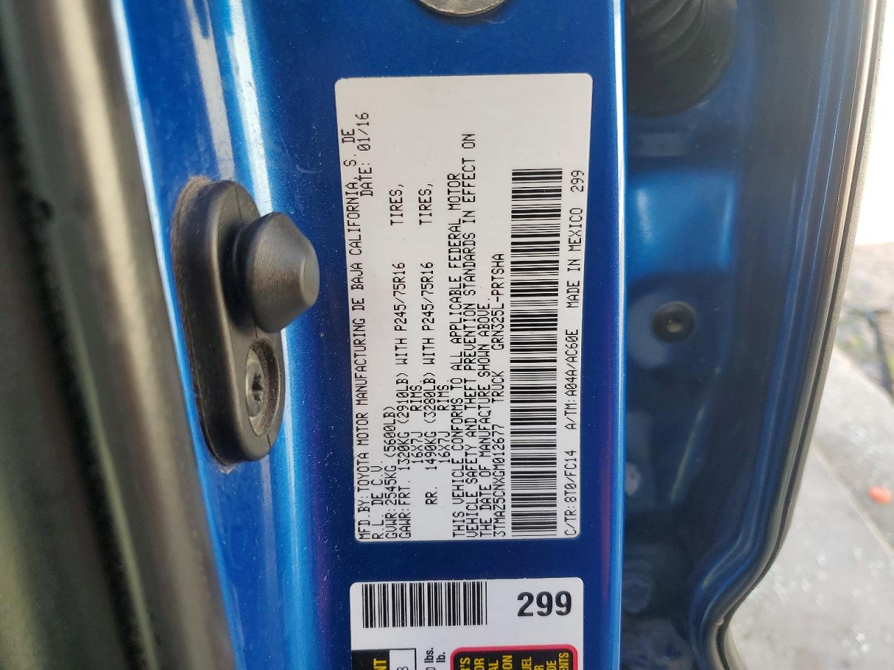 2016 TOYOTA TACOMA