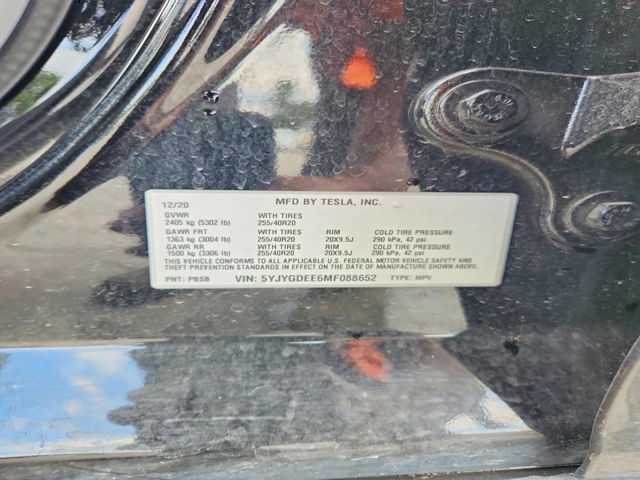 2021 TESLA MODEL Y