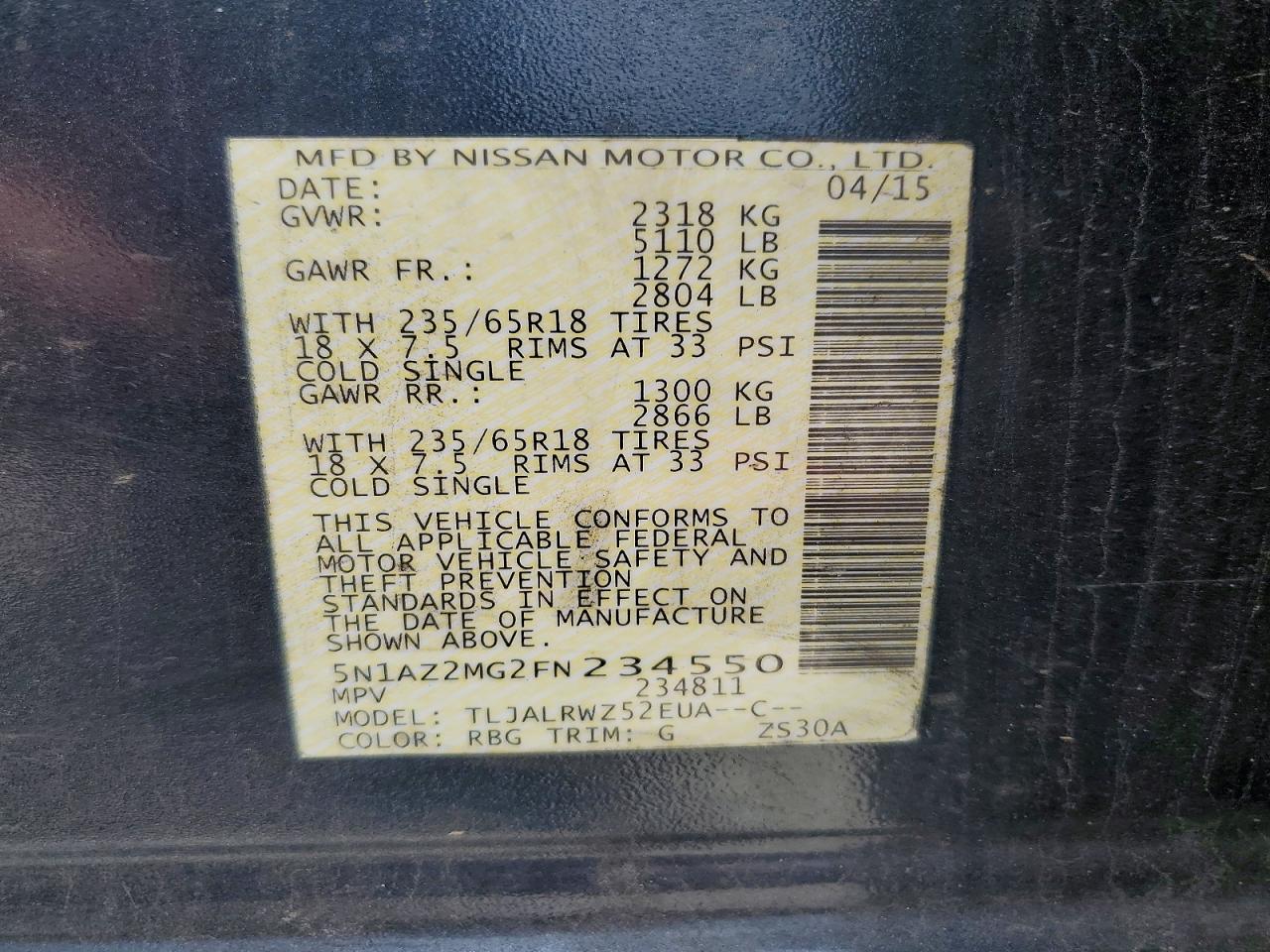 2015 NISSAN MURANO