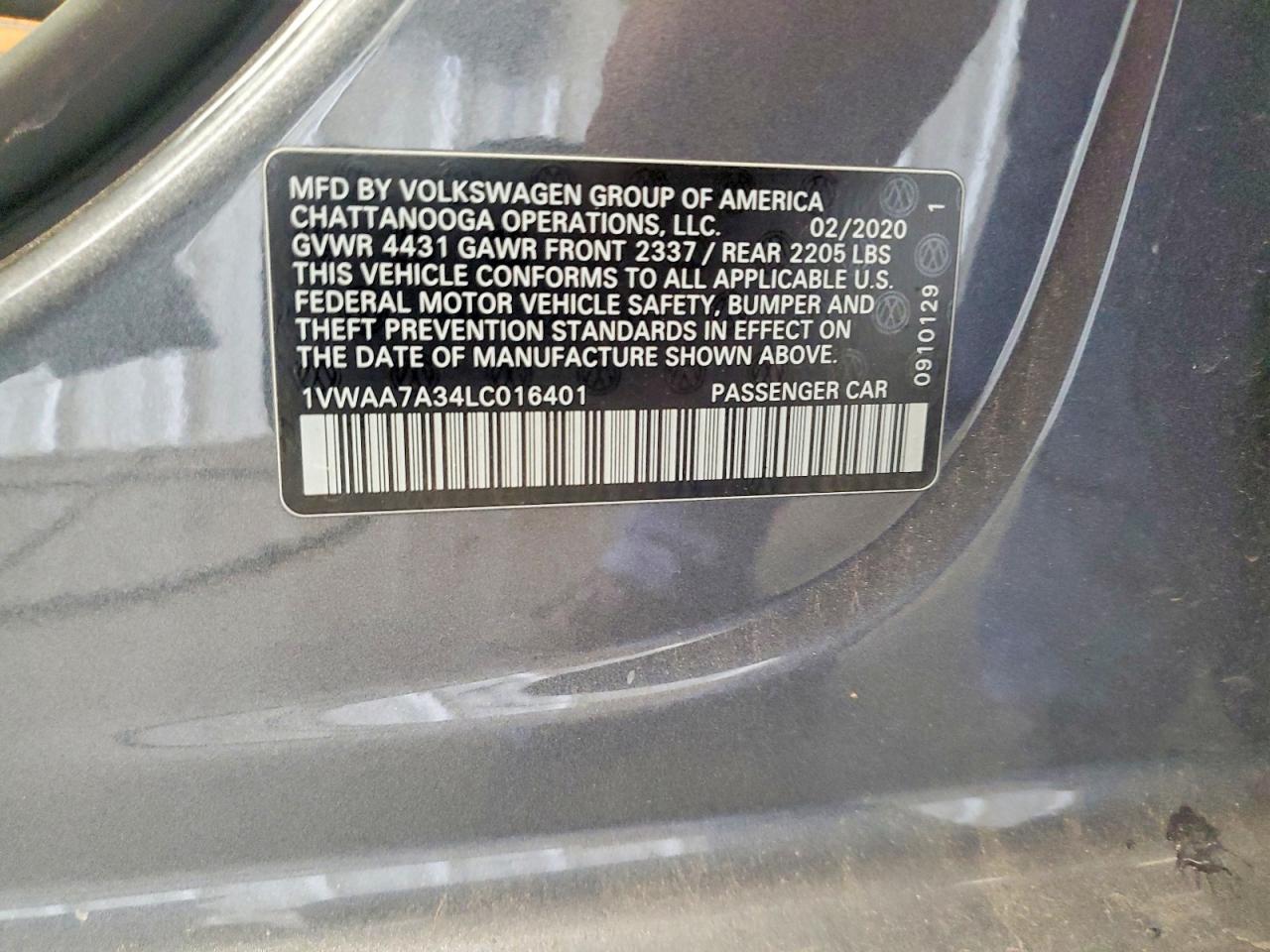 2020 VOLKSWAGEN PASSAT
