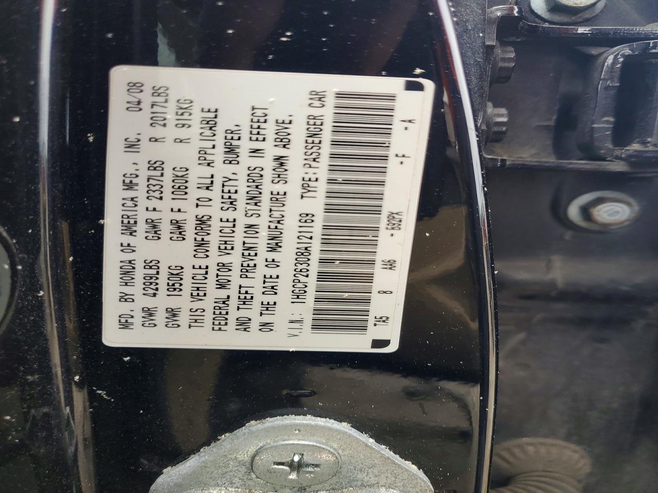 2008 HONDA ACCORD