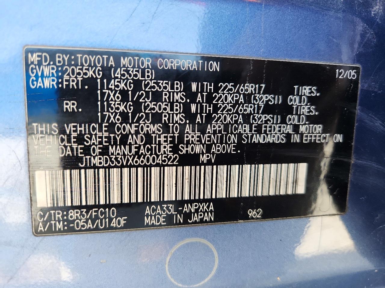 2006 TOYOTA RAV4
