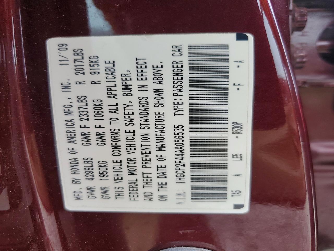 2010 HONDA ACCORD