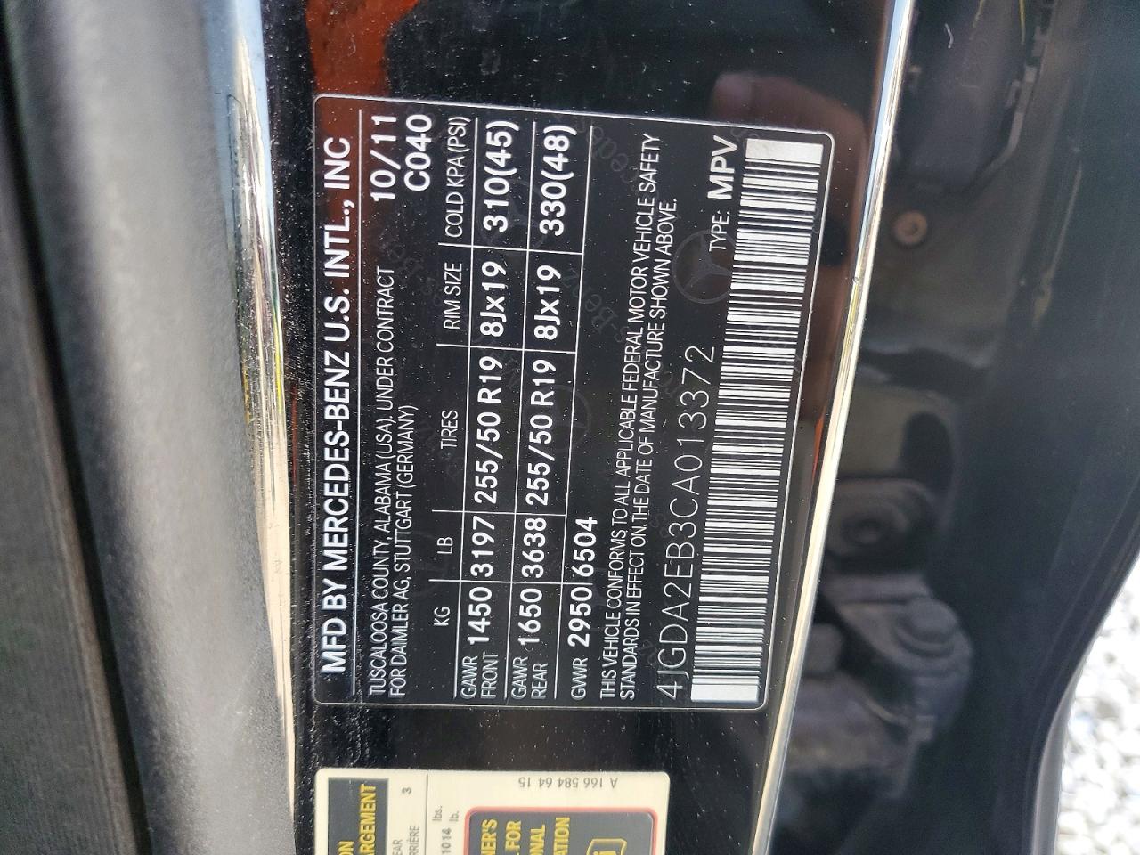 2012 MERCEDES-BENZ M-CLASS