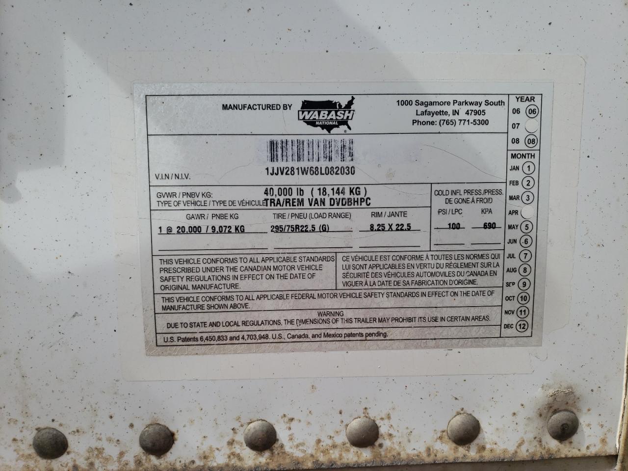 2008 WABA DRY VAN TR