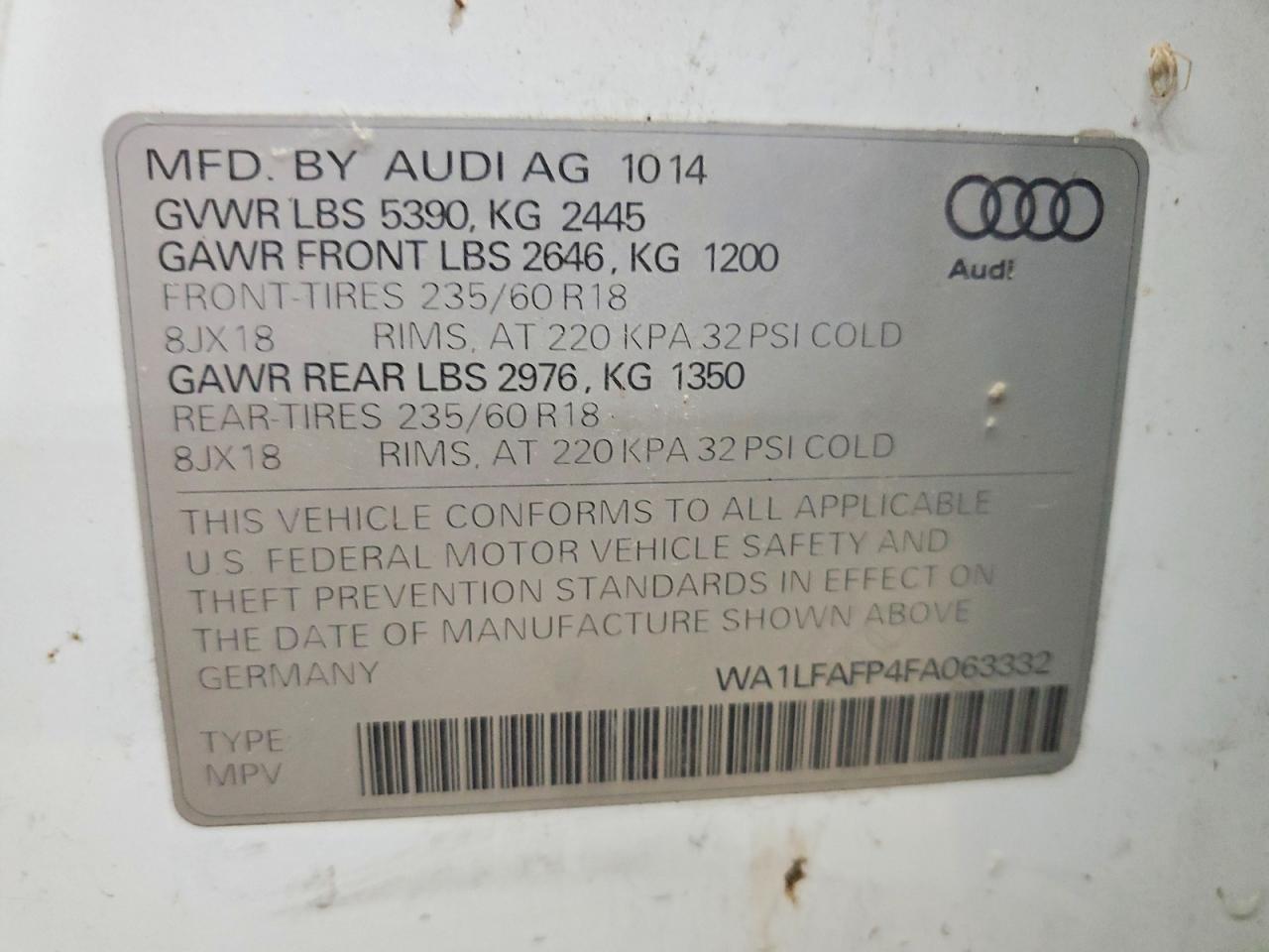 2015 AUDI Q5