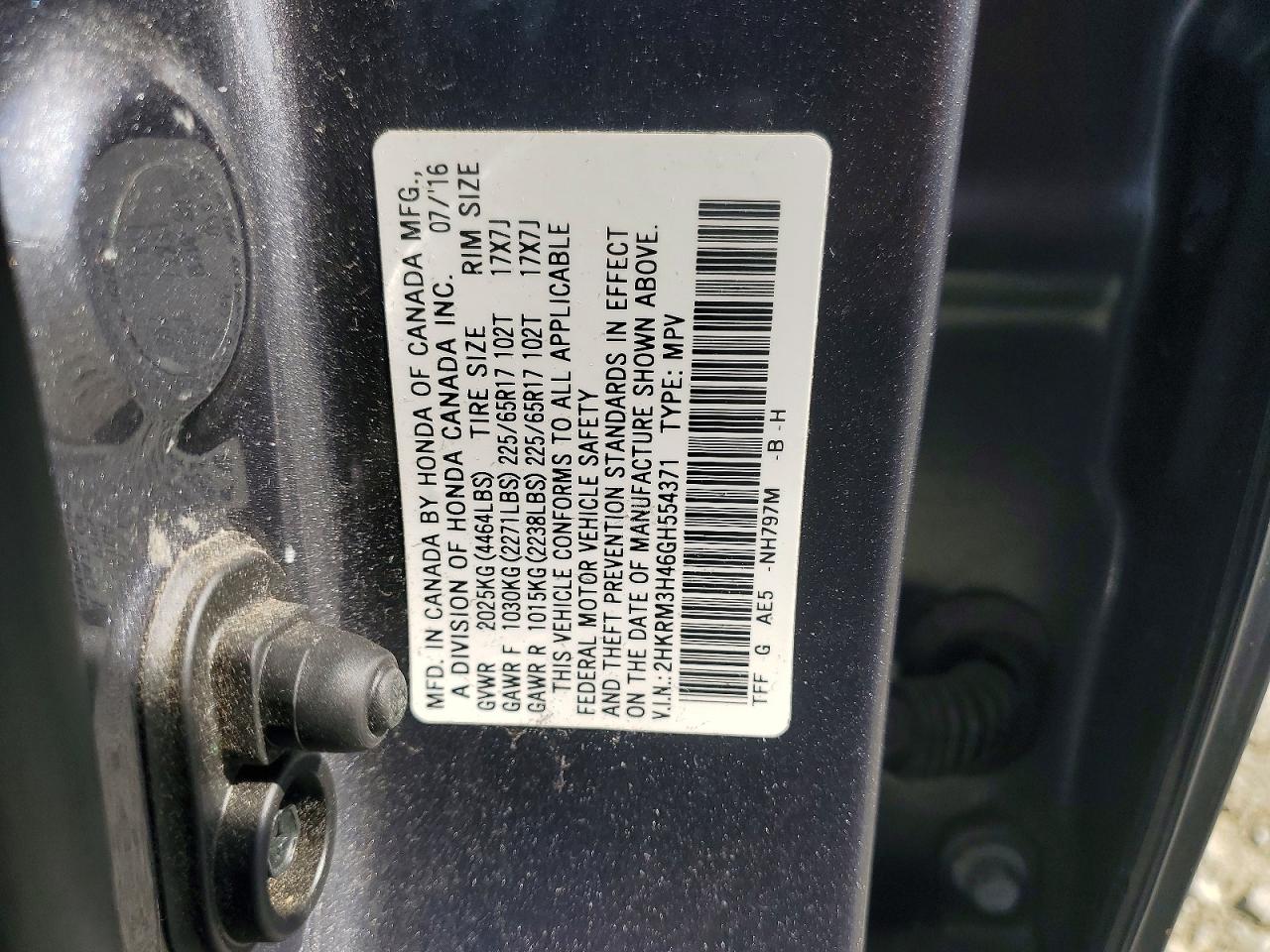 2016 HONDA CRV