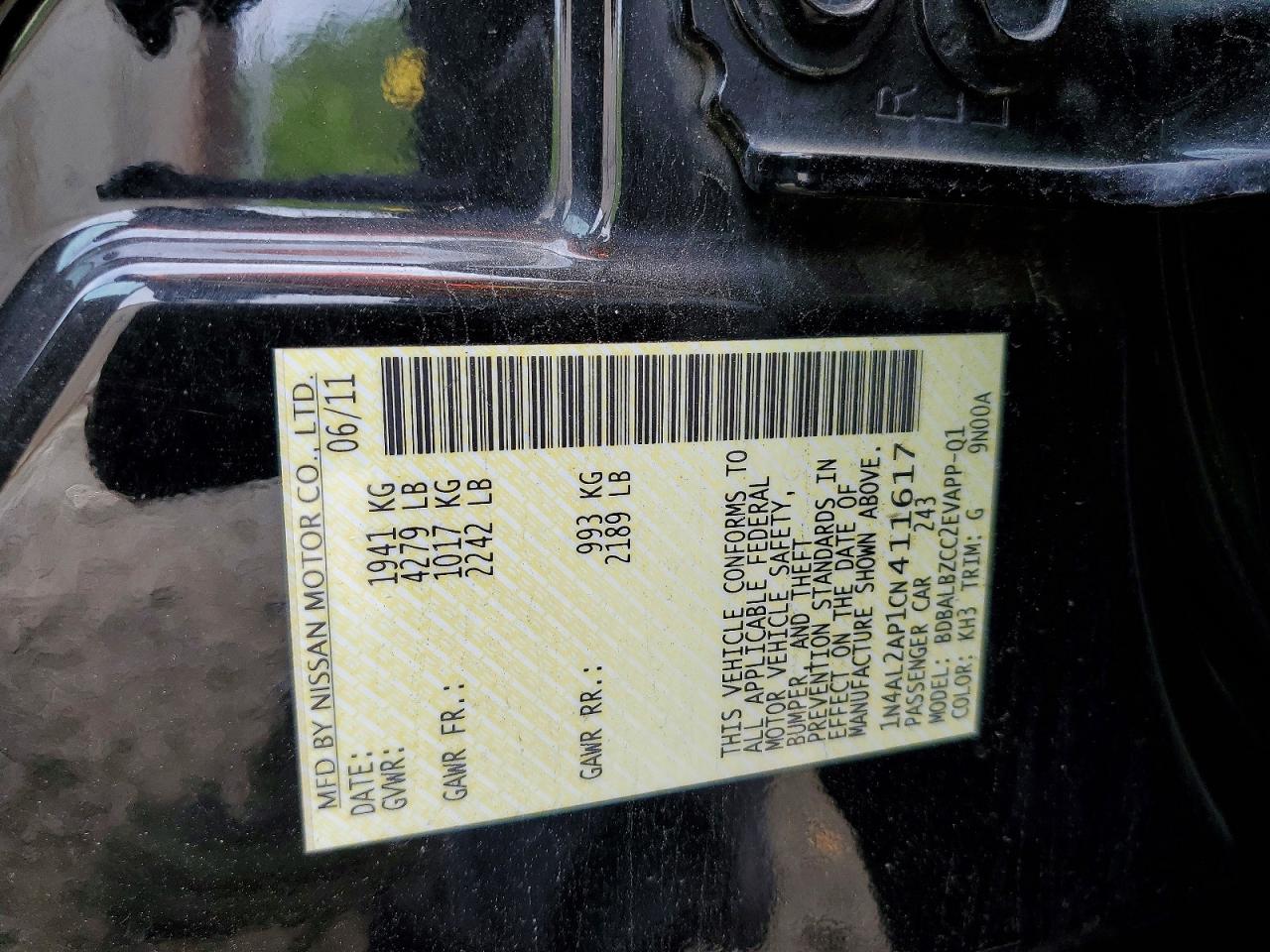 2012 NISSAN ALTIMA