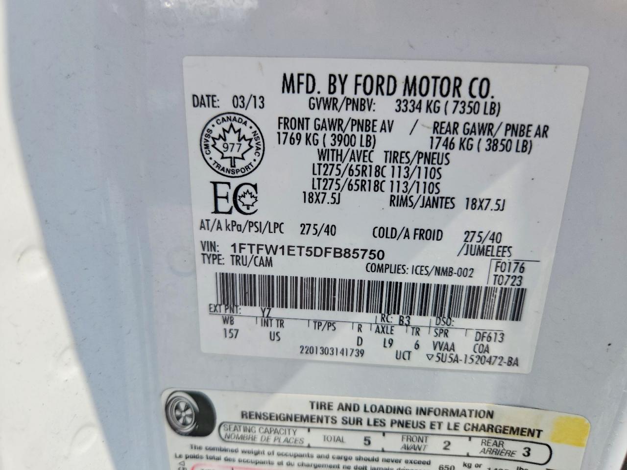 2013 FORD F150