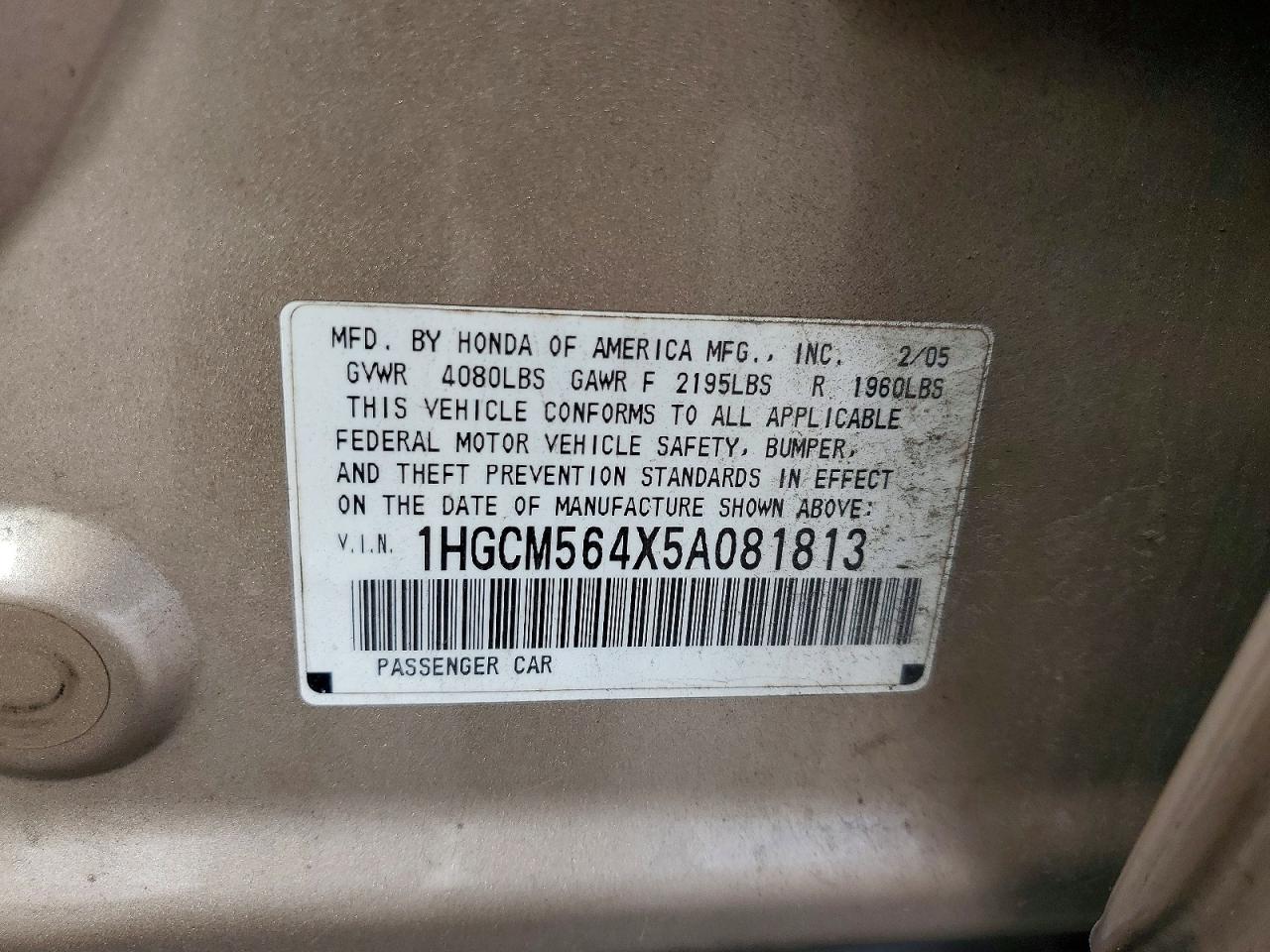 2005 HONDA ACCORD