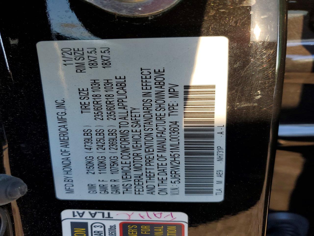 2021 HONDA CRV
