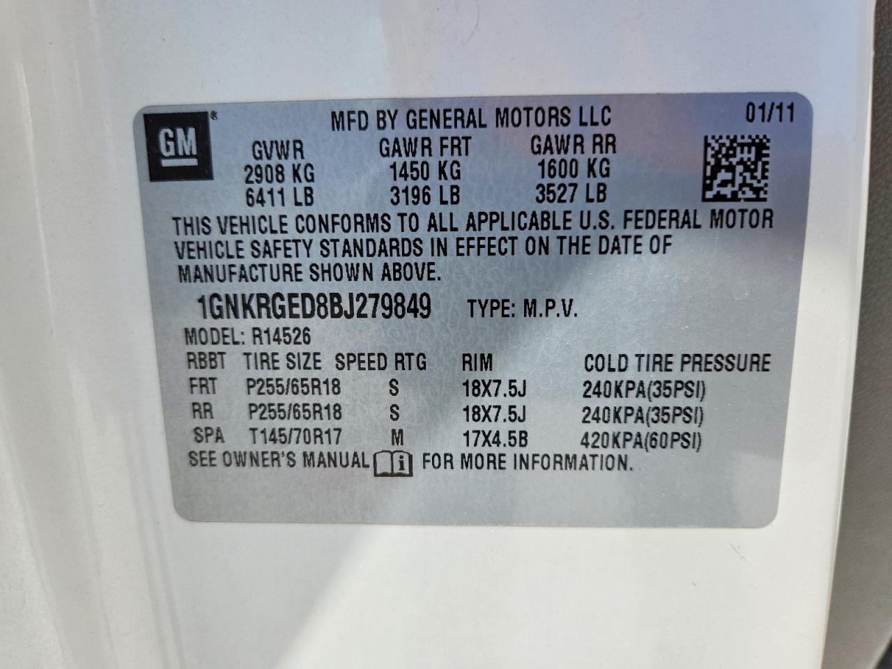 2011 CHEVROLET TRAVERSE
