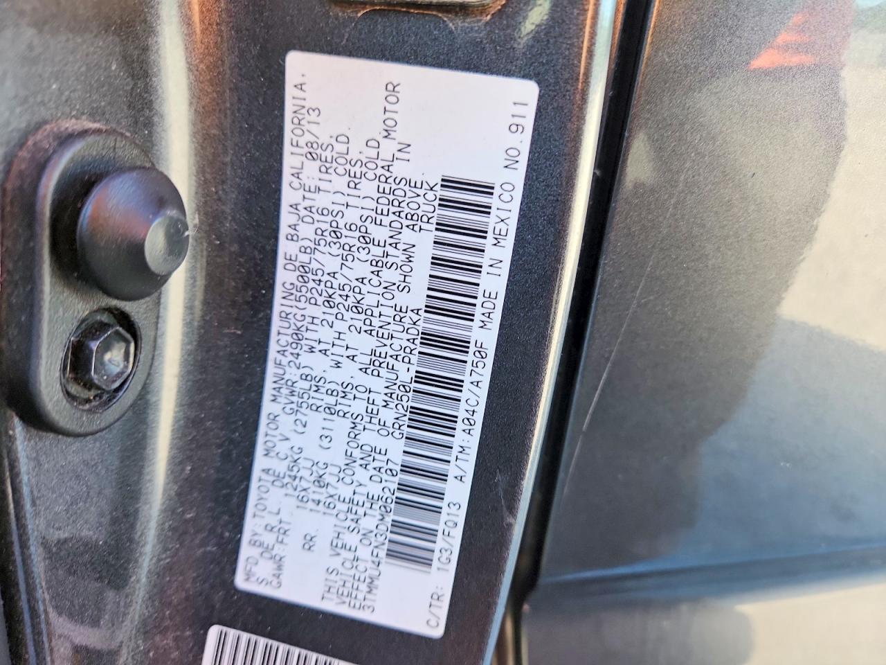 2013 TOYOTA TACOMA
