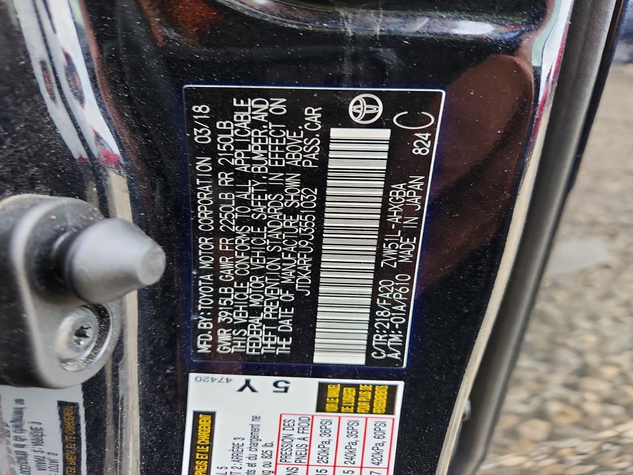 2018 TOYOTA PRIUS