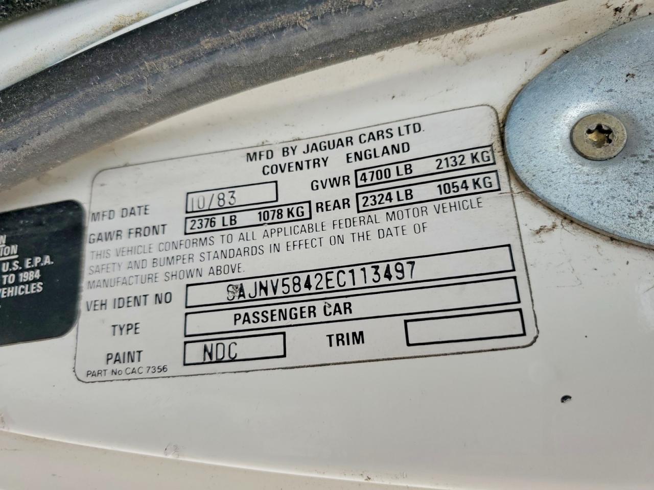 1984 JAGUAR XJS