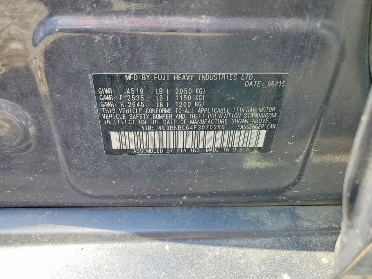 2015 SUBARU LEGACY