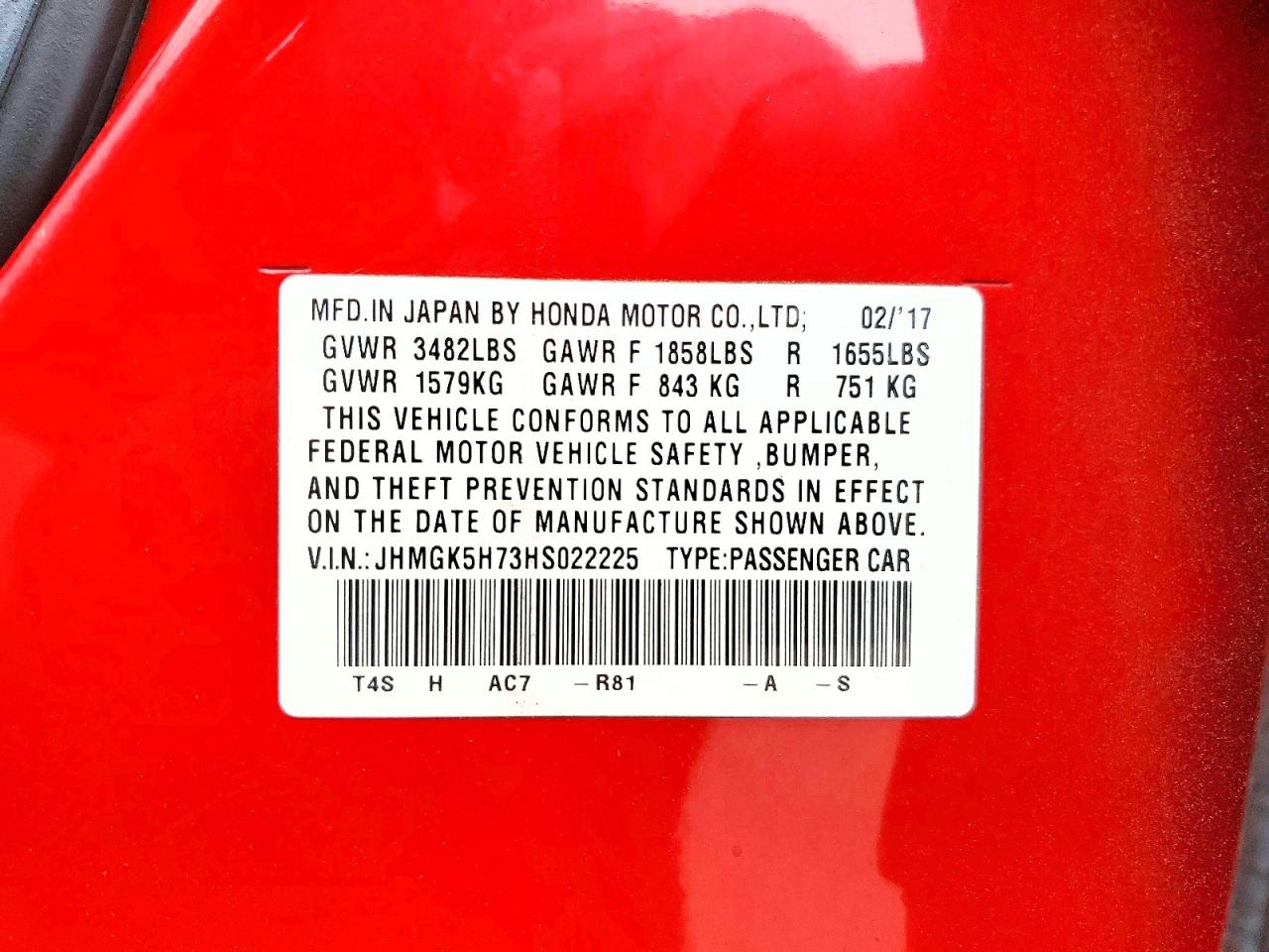 2017 HONDA FIT