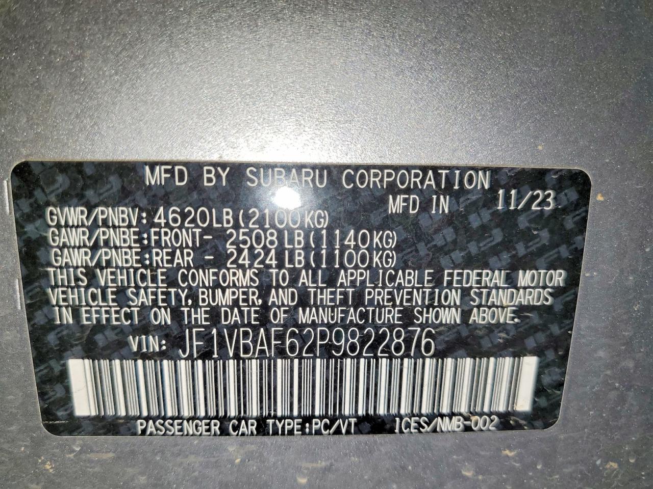 2023 SUBARU WRX
